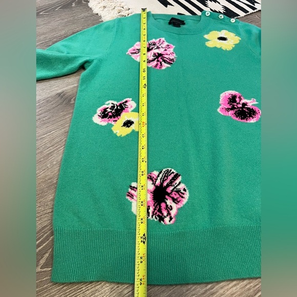 J.crew Collection Punk Floral Cashmere Sweater Medium - Picture 6 of 7